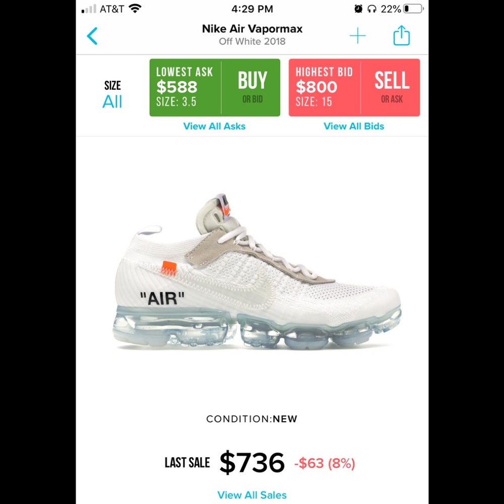 Nike air vapormax fk clean never used